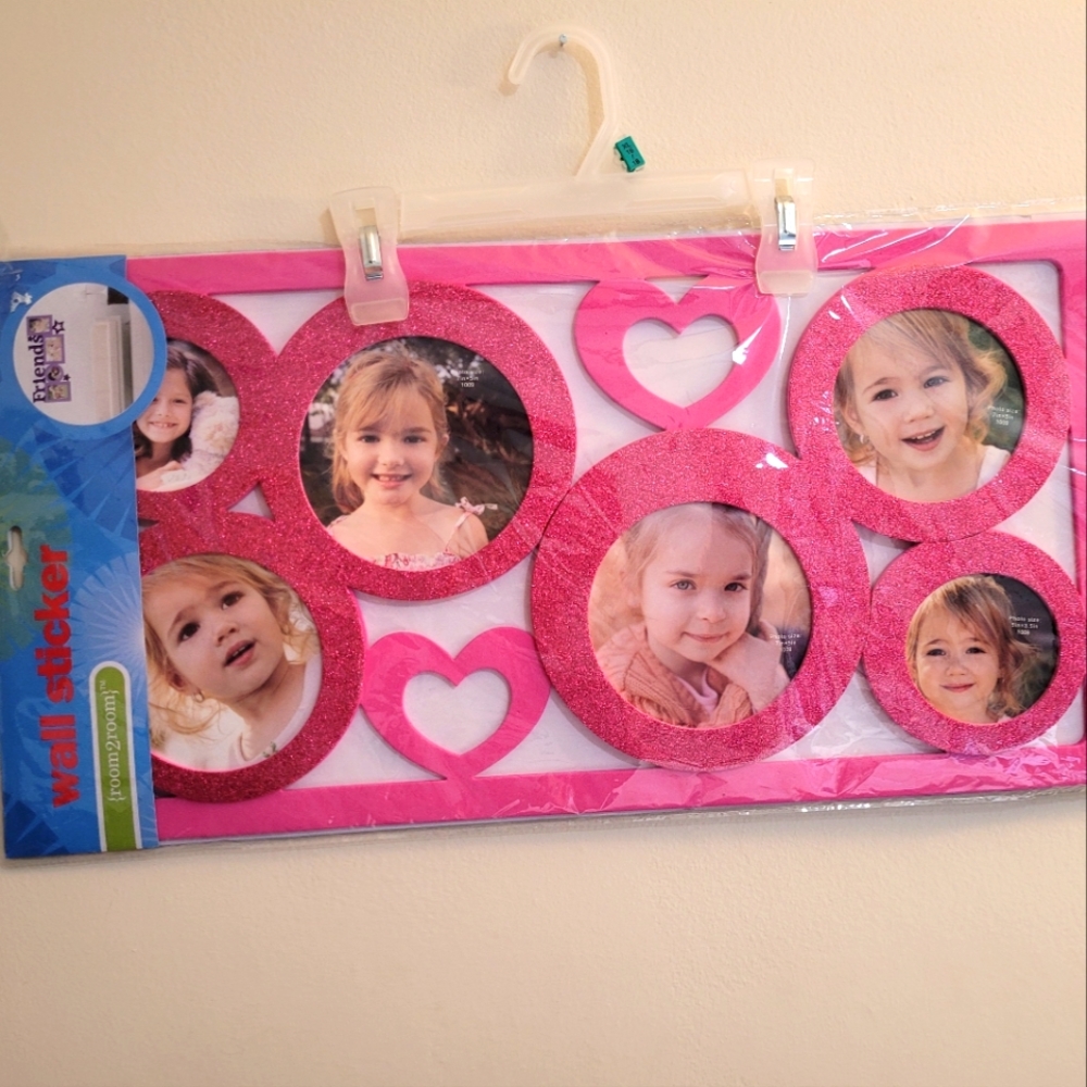 Wall Sticker Picture Display- Hot Pink/Glitter